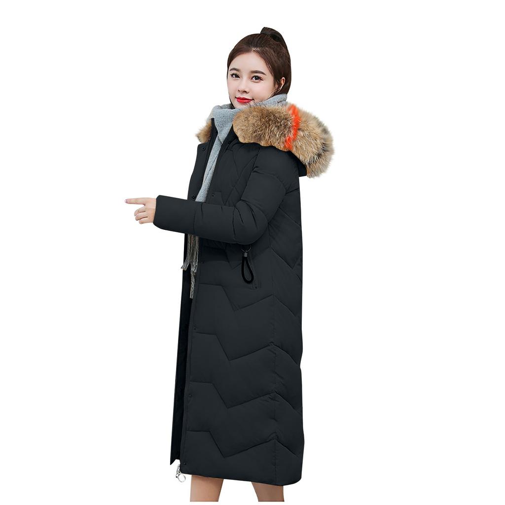 Women Winter Warm Hooded Thick Warm Slim Jacket Long Overcoat Coat