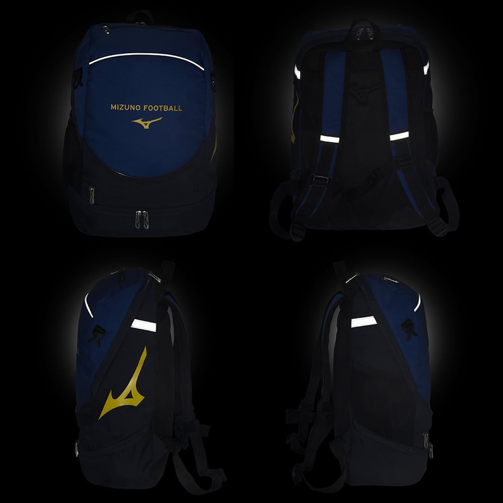 Mizuno Soccer Backpack 16L Blue X FF P3JDB001, Clean, Safe, Breathable, Navy,