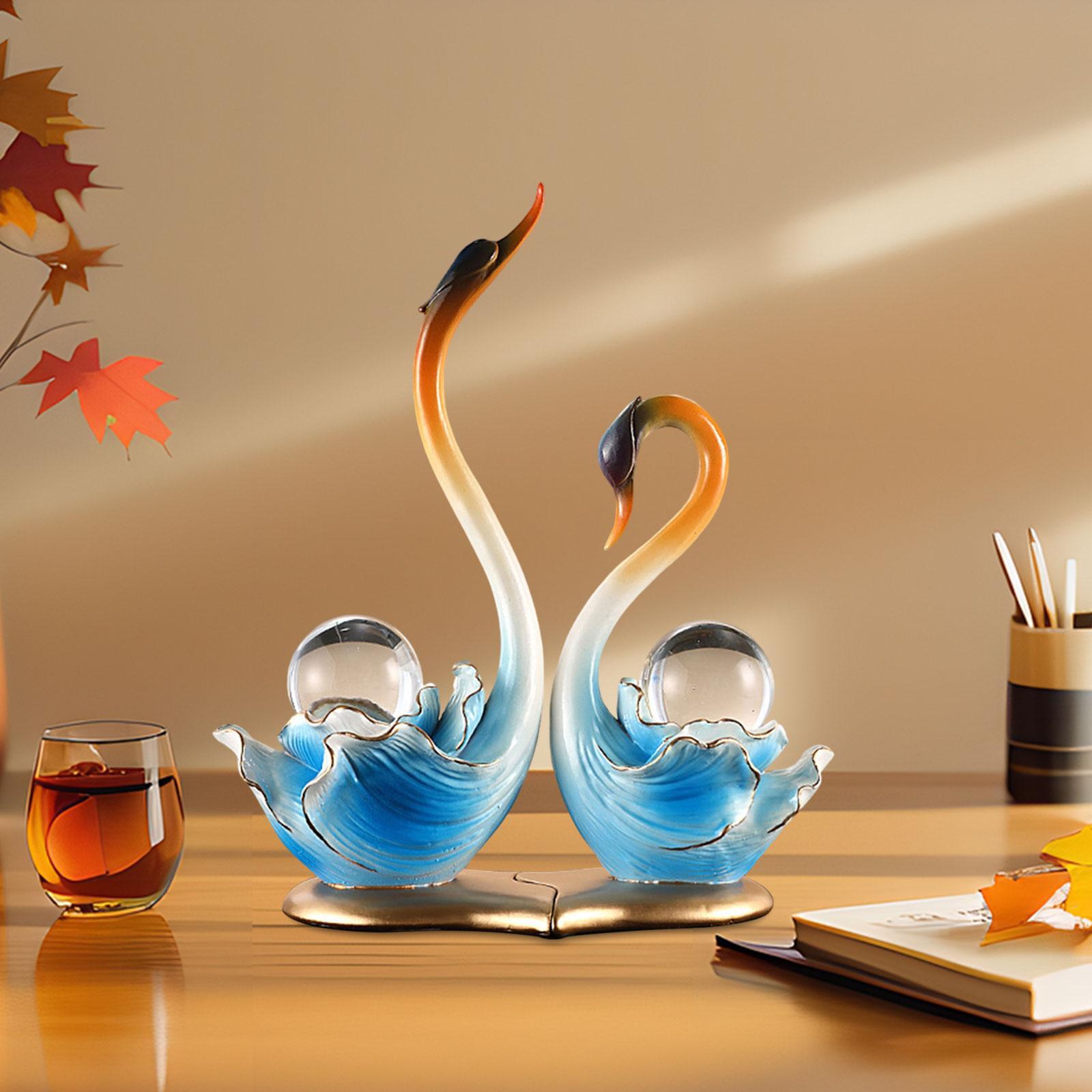 

2Pcs Swan Figurines Ceramic Statue Decoration Couple s Home Decorations Creative синий