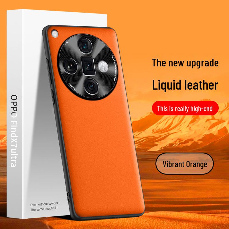 Husă de protecție din piele lichidă pentru Oppo Find X7 Ultra, design anti-cădere, livrare dintr-o singură piesă.