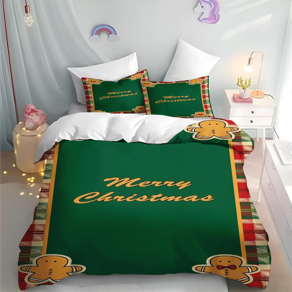 Christmas Quilt Cover, Cartoon Anime, Duvet Printed Comforter, Polyester Bedding, Twin Size, Children Gift, Various Sizes