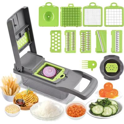 Affettatrice multifunzionale per verdure, cibo, verdura, cipolla, affettatrice da cucina, strumento composito, affettatrice, macinazione, separatore di uova, 8 in 1 accessori