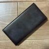 Used Celine Long Wallet Bi-fold Leather Dark Brown