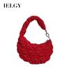 IELGY Cloud Bag Pleated Soft Down Bag Nylon Handbag