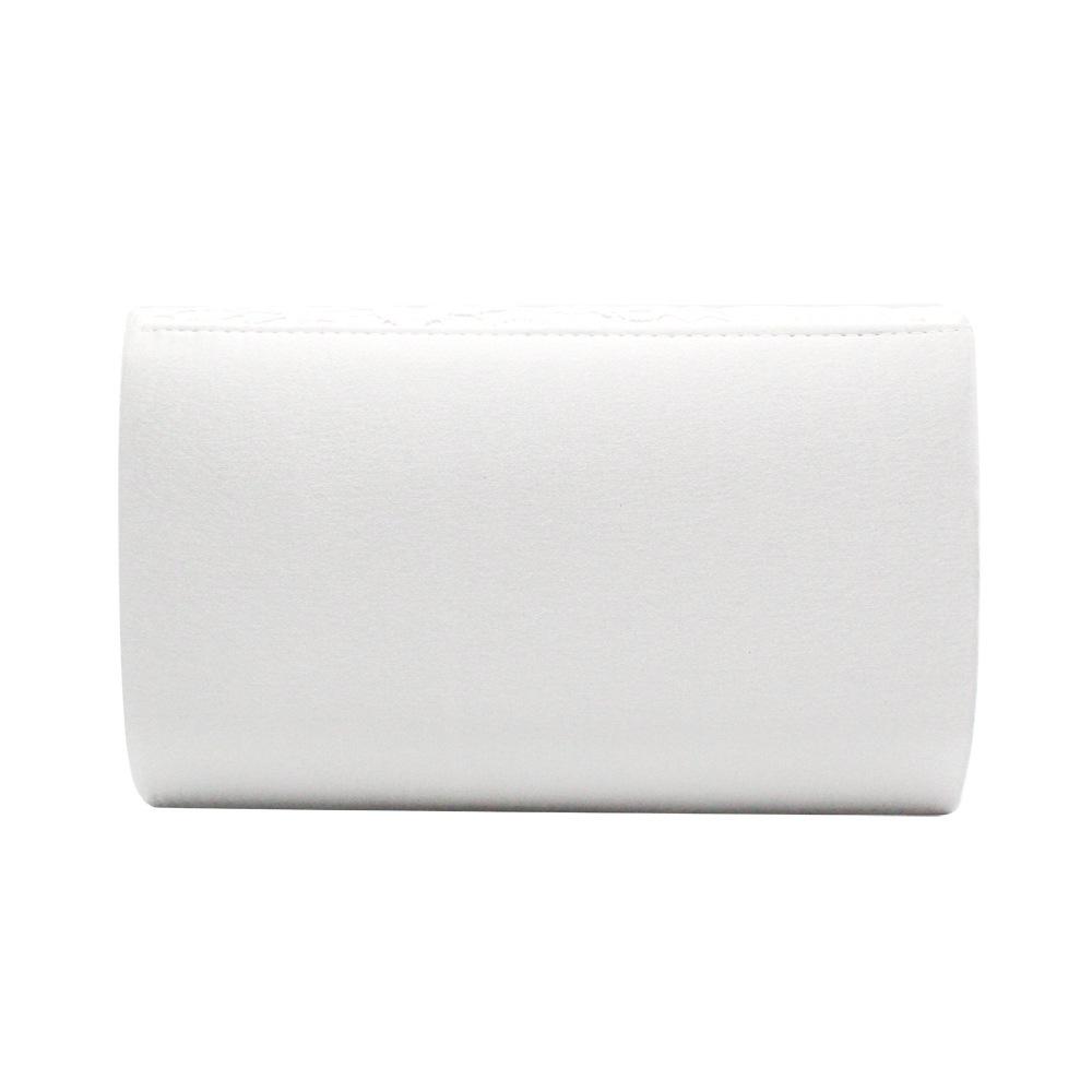 Elegant Lace & Satin Clutch Evening Bag with V-Shaped Flap