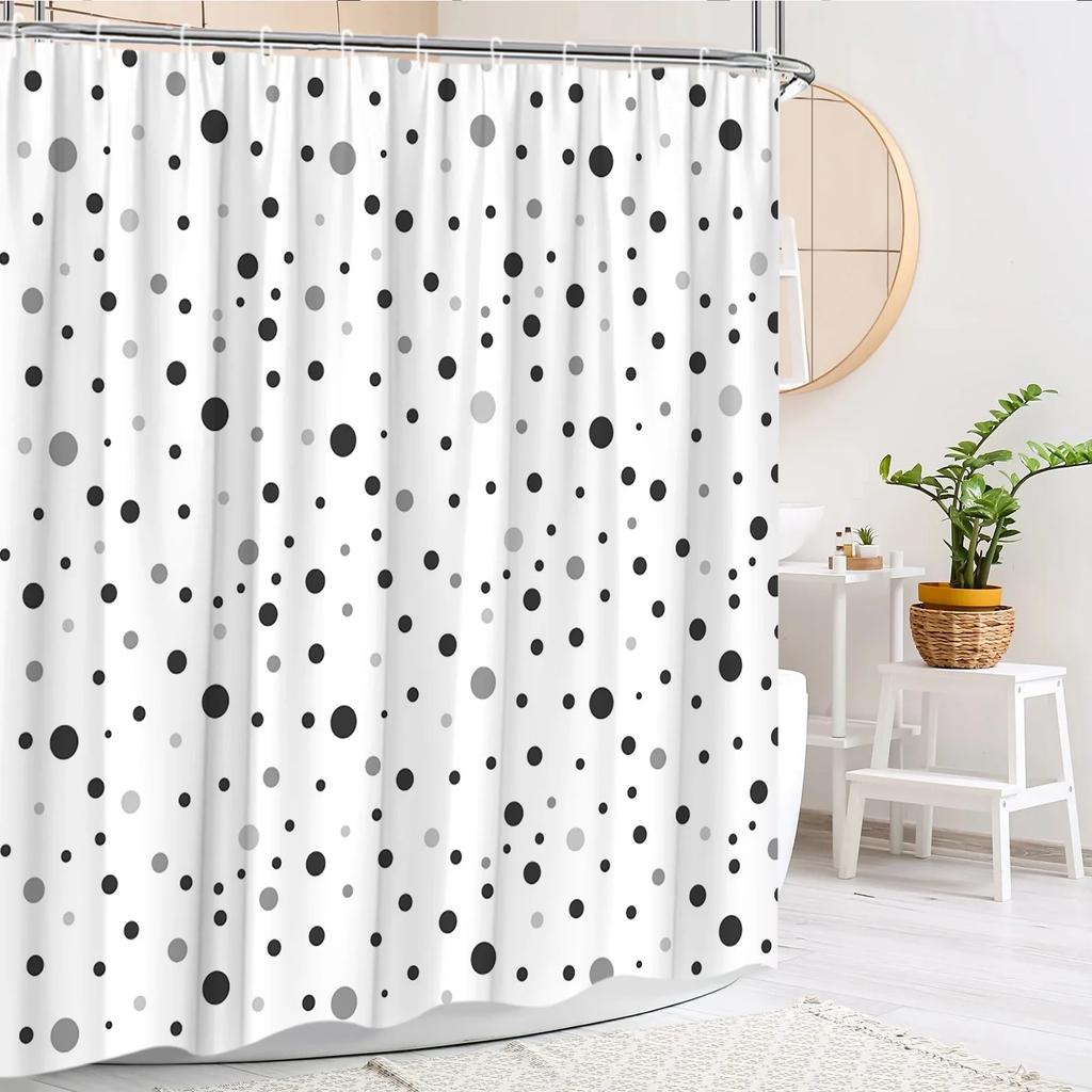Simple Geometric Shower Curtain Modern Creative Circle Dot Colorful Nordic Bohemian Polyester Fabric Bathroom Decor Curtain Se
