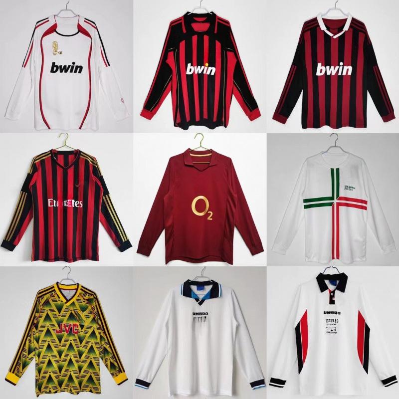 AC retro long-sleeved jersey England Paris France football jersey
