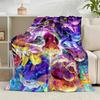 1PC Stained Glass Pika Fantasy Flannel Blanket Gift, Suitable for Both Men And Women, Soft Ideal for Beds And Sofa, Birthday Or Christmas Gift