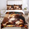 3pcs Anime Teddy Bear Bedding Set - Includes One Quilt Cover and Two Pillowcases (No Core) - Home Decor, Festival Gift, Polyester Fabric, Ca