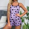 Ladies' Sleepwear, Sexy Suspender, Wavy Edge Shorts, Thin Sleepwear, Casual Home Wear, Heart Set