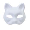 DIY Children's Half-Face Animal Masks - White Paper Pulp Cat and Fox Graffiti Halloween Craft