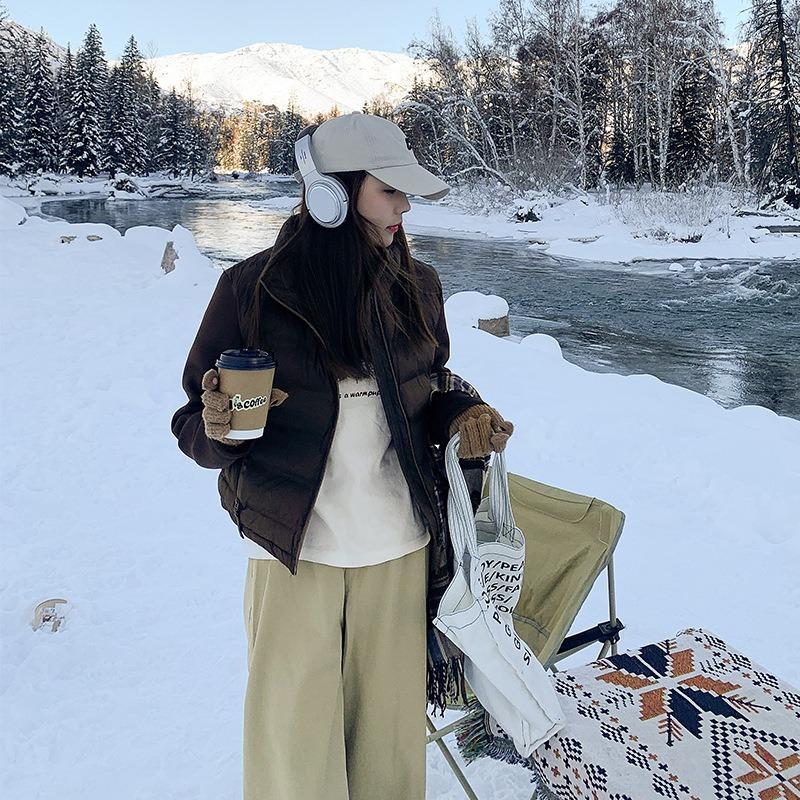 Autumn and winter new cotton-padded slim-fit short down cotton-padded splicing jacket S