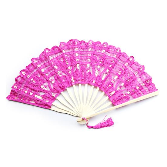 Yousheng Vintage Lace Folding Fan with Tassel Wedding Party Bride Hand Held Fan Portable Summer Fan Decoration Dance Performance Props Party