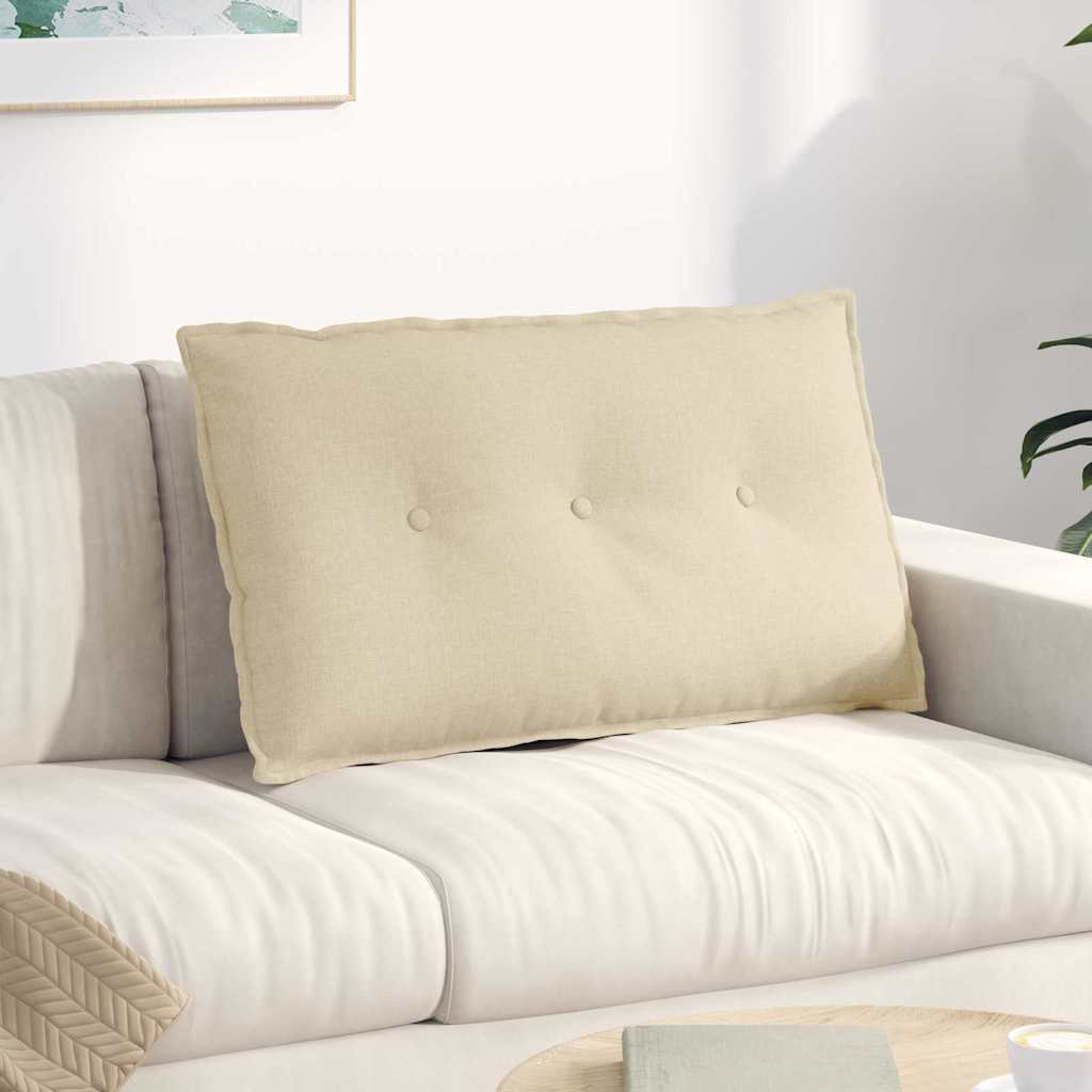 Back Cushion Cream 80 x 19 x 50 cm Fabric