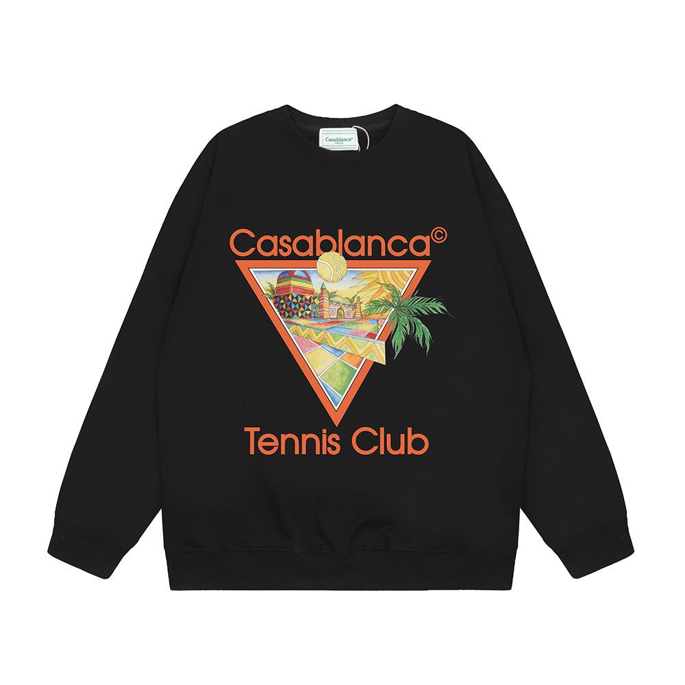Grenzüberschreitende trendige Marke Casablanca Casablanca Buchstabe gemaltes Print 380g Herren- und Damen- Rundhals-Pullover