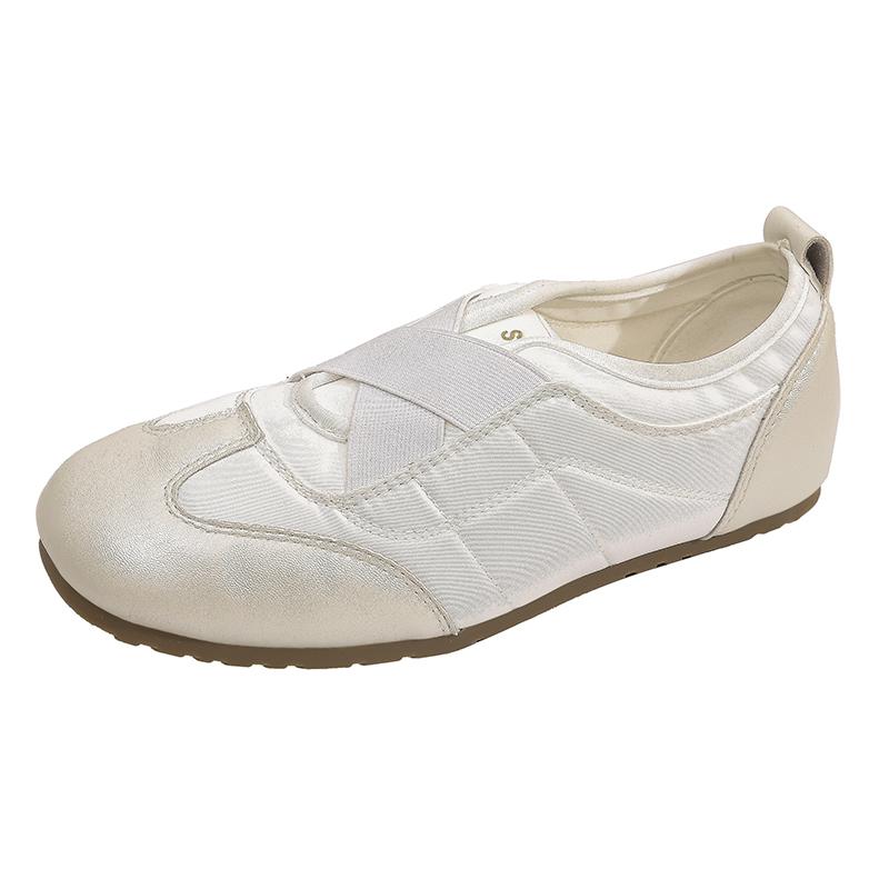 Fashion Flat Mary Jane Shoes for Women 2025 Autumn New Ballet Women Sneakers Large Size Fashion Cross Elastic Band Female Shoes