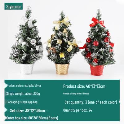 Mini Artificial Christmas Tree with Lights: 30cm/40cm Tabletop Decoration with Ornaments