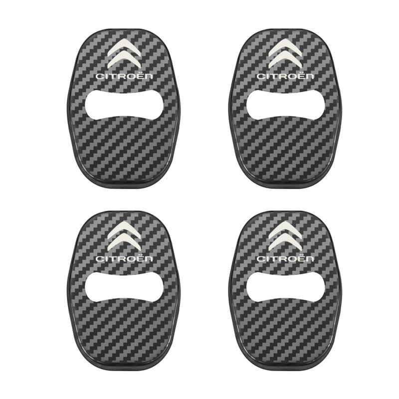 Cache-serrure de porte de voiture en métal antirouille 4 pièces Autocollants, Conçu pour Citroën C4/C3/C5/C1/C2/Berlingo/Picasso/Saxo/DS3/Jumpy/C-Elysee