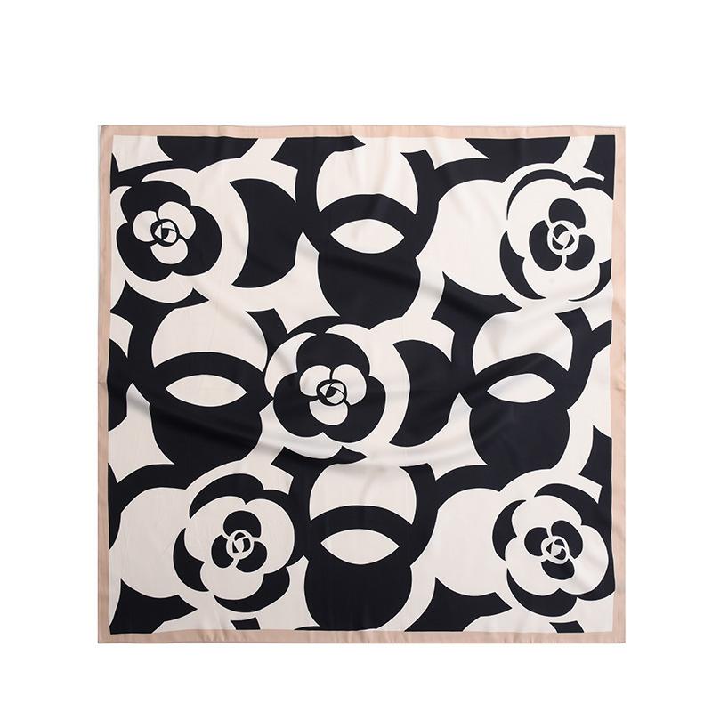 Foulard Stampati Primavera ed Estate, Foulard Quadrati 90 Fiore di Tè, Foulard da Donna Protezione Solare, Foulard, Accessori