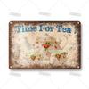 Vintage Coffee Metal Tin Sign Decorative Plate Retro Tea Time Metal Poster Home Bar Cafe Indutrial Decor Old Wall Metal Signs