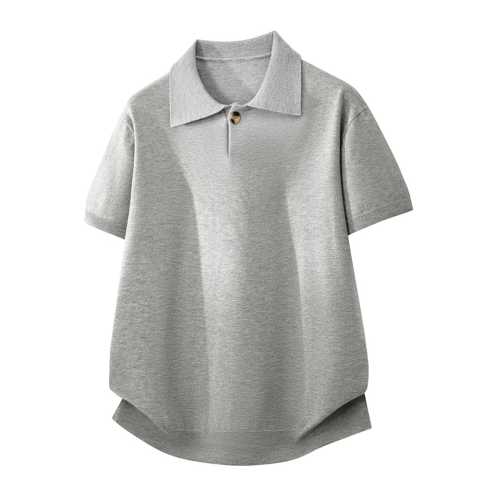 Short-sleeved Men's T-shirts, Men's Lapel Sweaters, Men's Short-sleeved Sweaters, Simple Casual And Comfortable Knitted Polo Shirts For Men