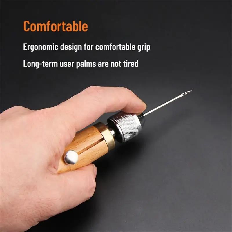 DIY Hand Single Stitch Sewing Awl Stitching Tool Leather Craft Edge Stitching Belt Strips Shoemaker Tools Leather Hand Seamer