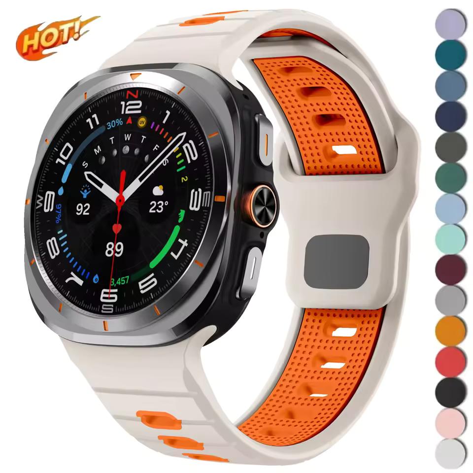 For Samsung Galaxy Watch 7 Ultra Strap 47mm Accessories correa Sport Silicone Bracelet For Samsung Galaxy Watch Ultra 2025 band 47 mm