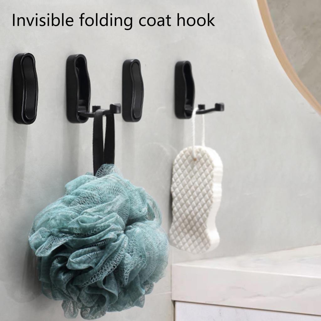 2 Pack Practical Wall Hooks Practical Kirsite Construction 55lb Weight Capacity Foldable Design Space Saving Home Organization