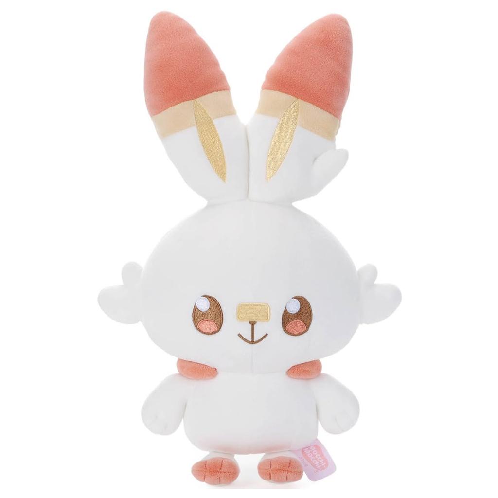 Takara Tomy Arts (TAKARATOMY A.R.T.S) Pokemon Pokepiece Mocchi-Mocchi-Style Plush Scorbunny Plush Toy, Approximately 36cm Tall