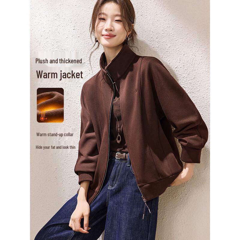 Women s Stand-up Collar Fleece Sweatshirt S