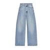 Summer New Product Women's Clothes Metal Button Decoration Cotton Retro High Waist Extra Wide Trouser Legs Denim 6688027