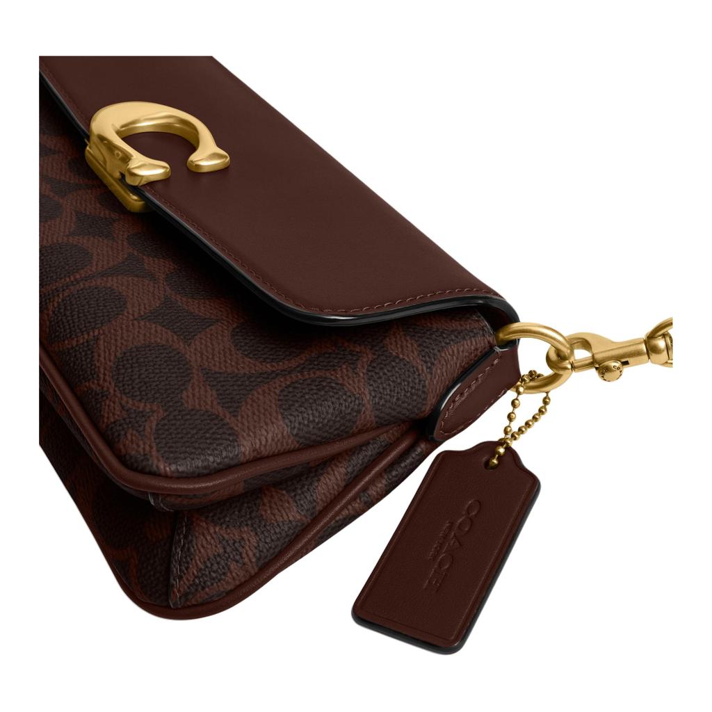 Coach Jet 25 Classic Logo Coated Canvas And Leather Crossbody Bag Medium Women Bags Maple-Brown CBA83-B4YDT