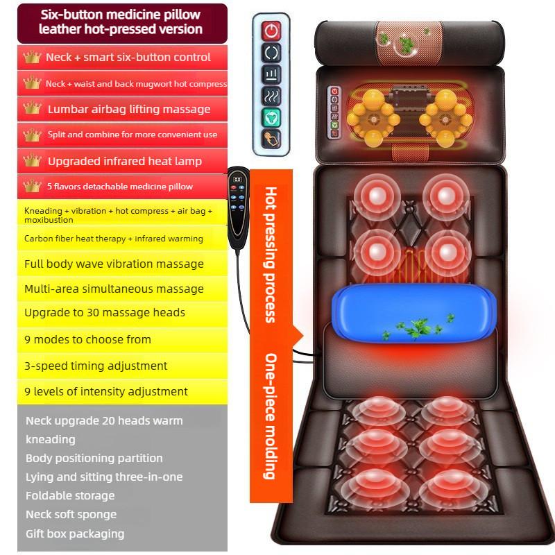 Multi Functional Massage Mattress Waist And Neck Heating Massager Household Intelligent Electric Cushion