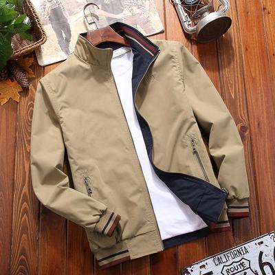 Men's Double-Sided Stand-Up Collar Jacket - Spring/Autumn Trendy Casual Wear