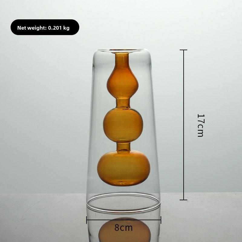 Nordic Creative Glass Small Vase Decorative Living Room Flower Arrangement Water Cultivation Feng ui Ornament