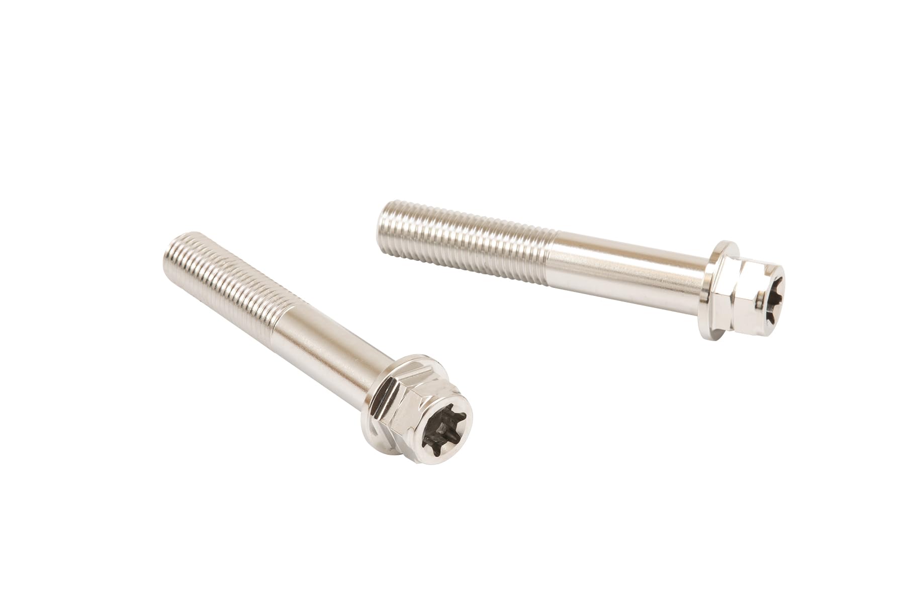 

PLOT Brembo Stainless Steel Caliper Mounting Bolts, Polished, 60mm, M10/P1.25 Hexalobular Flange, Pack of 2, CMBF-060P