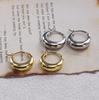 925 Silver Chunky Hoop Earrings for Women Geometric Circle Punk Ear Jewelry Party Birthday Gifts