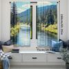 Landscape Curtains Scenic Mountain Pine Trees Flowing River Foliage Daytime Nature View Bedroom Living Room Set Of 2 Made Polyester Area Decor