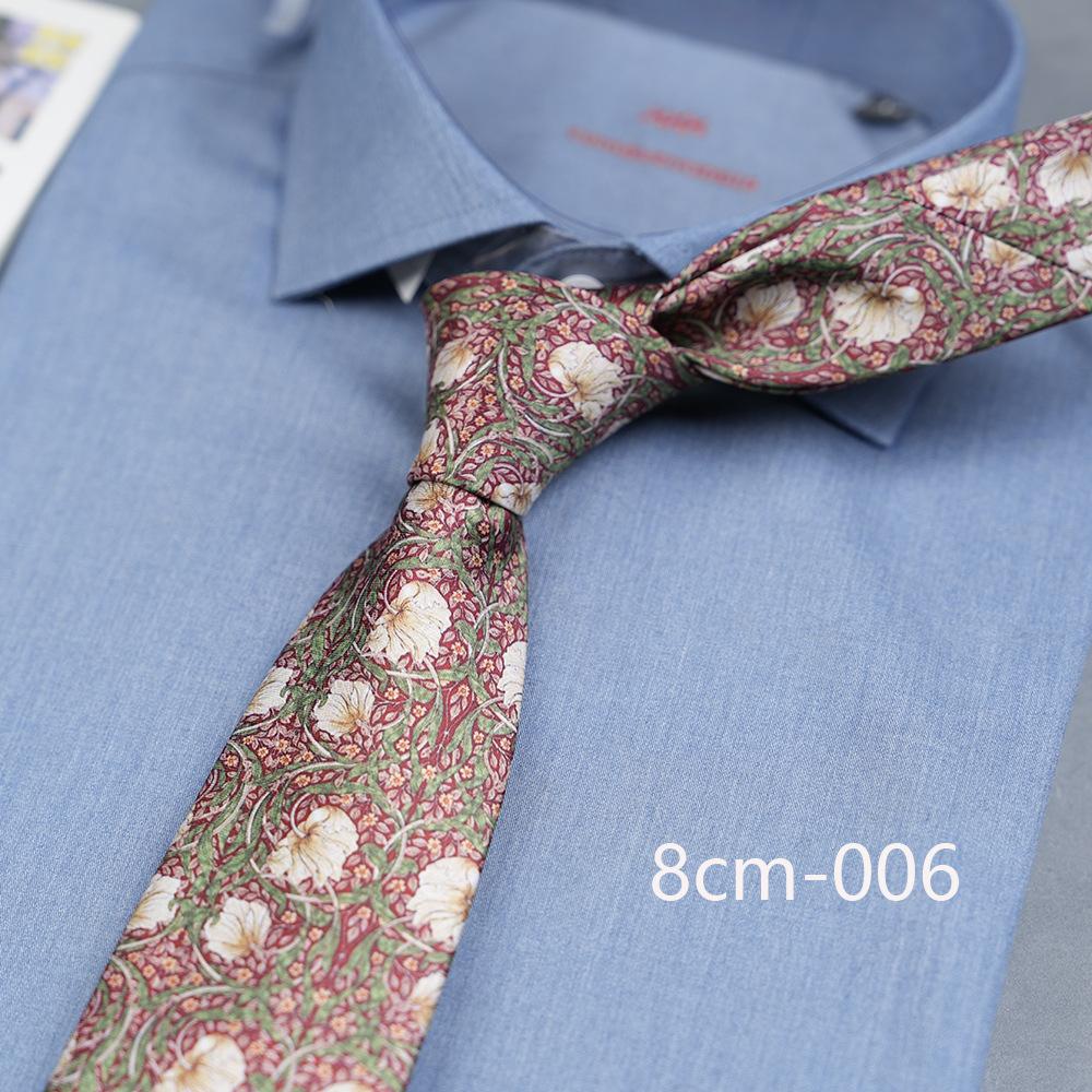 Vintage Casual Floral Print 8Cm Wide Version Hand Tie Daily Suit Accessories