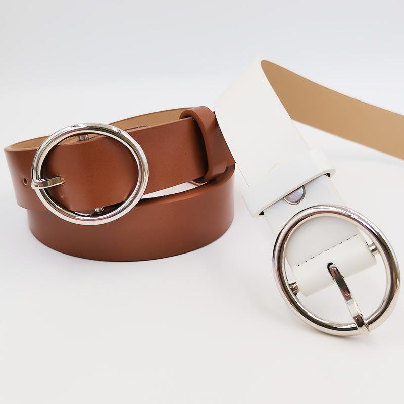 Oval Women's Belt Pu Japanese Buckle Personalized Korean Style Jeans Belt