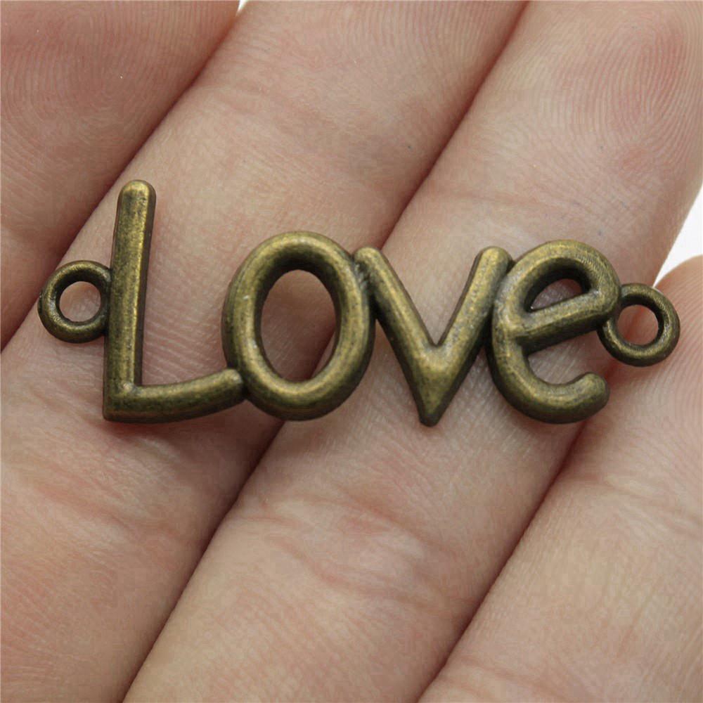 Letter Plate Connectors Alphabet A-Z Antique Bronze Zinc Alloy Jewelry Making Craft Parts DIY Connect Parts