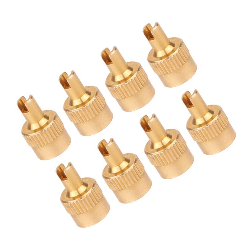 Pack Of 8 Premium Brass Tire Valves Caps Leakproof Design Universal for Car Motorcycle Tire Accessories Easy Installation