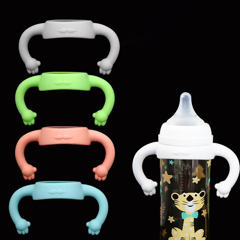 1 Piece Durable Food Grade Silicone Transitional Sippy Cup Handle Grip For Wide-Neck Baby Bottles Baby Bottle Handles