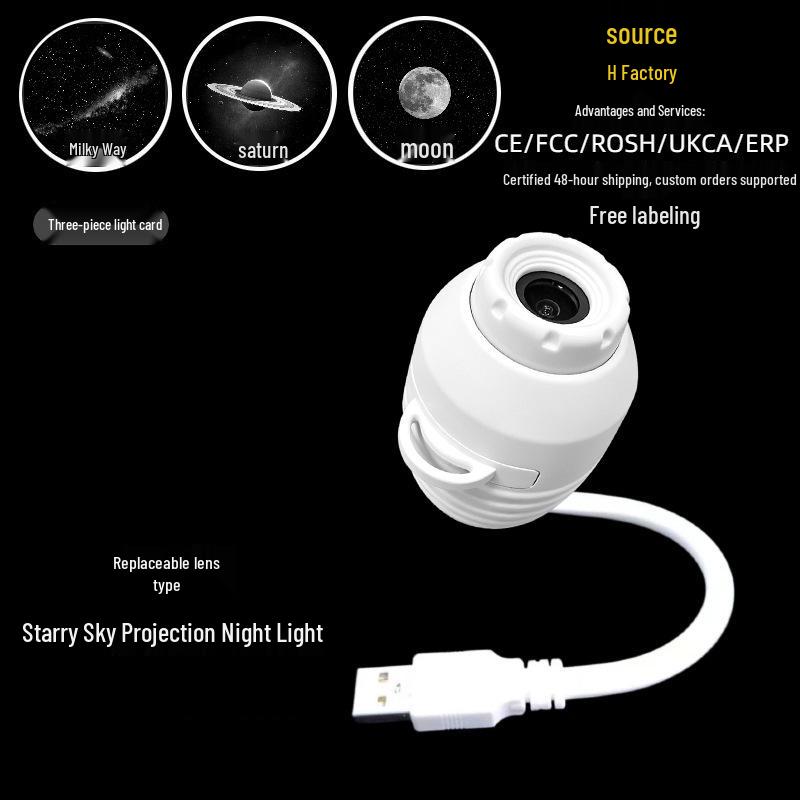 USB Starry Sky Projector Night Light for Bedroom Atmosphere - Little Eagle Children's Lamp