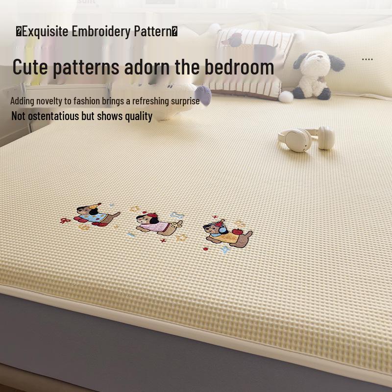 2026 Spring/Summer Ethylene Ice Bean Cooling Mat - Ice Silk Waffle Weave Bed Sheet and Pillowcase.