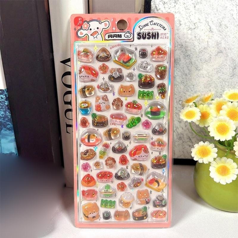 Food Grade Resin Sushi Raised Sticker for Child Sensory Play Creative Learning and Decorative Use