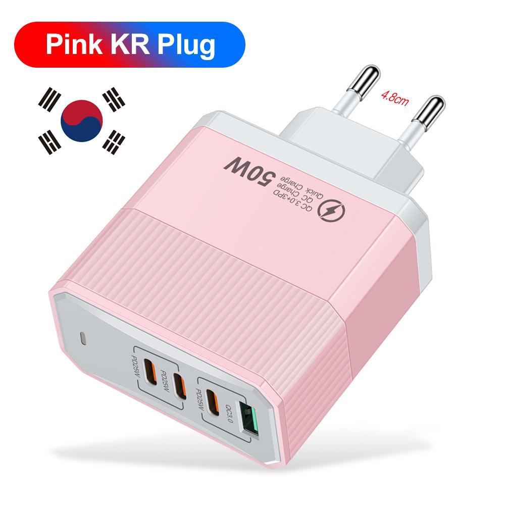 Adăugați încărcător de 100W cu 4 porturi TypeC, încărcare rapidă QC3.0, încărcător de călătorie pentru iPhone Samsung Xiaomi, adaptor de perete cu priză EU/US/UK/KR