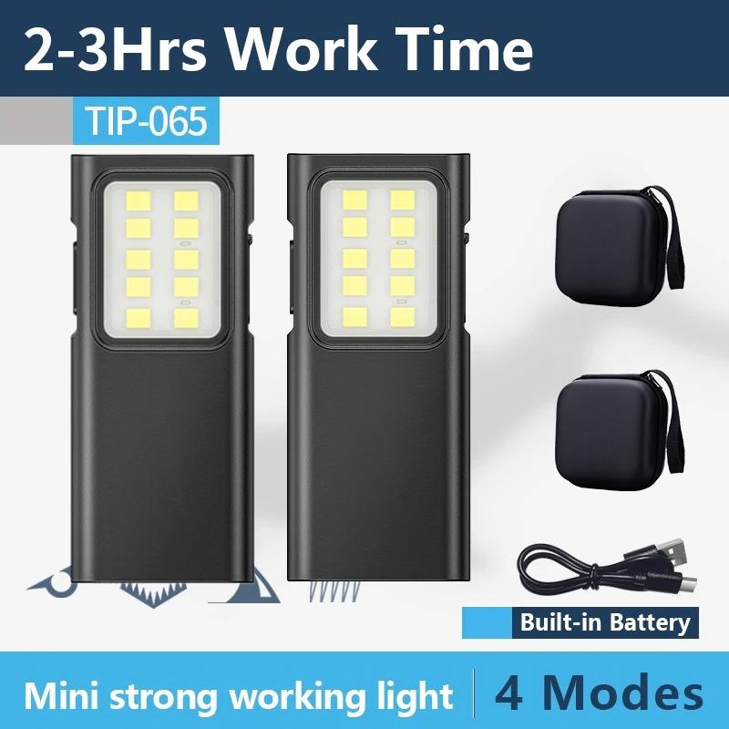 COB Flashlights 4 Lighting Modes Torch USB Rechargeable EDC Flashlight WIth Pen Clip Strobe for Fishing Camping Repair Torch