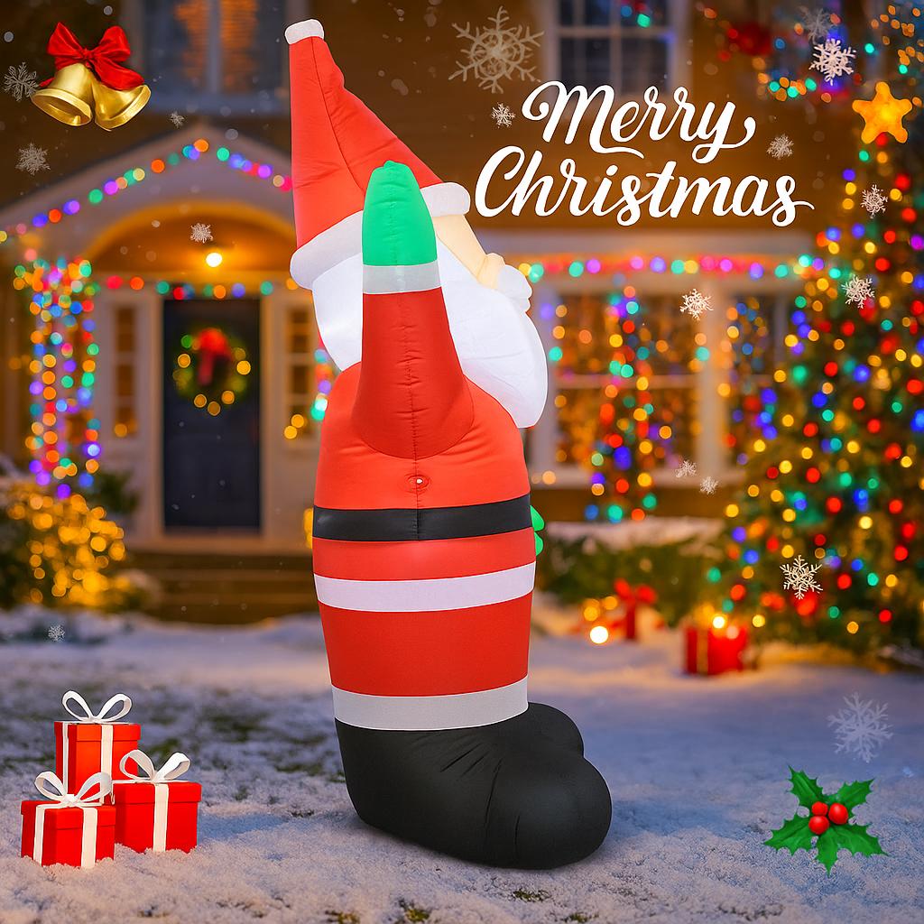 7.87FT Inflatable Santa Claus Toy Xmas Yard Lawn Party Decoration Festive Gift With LED Litght Christmas Supplies Home Ornament