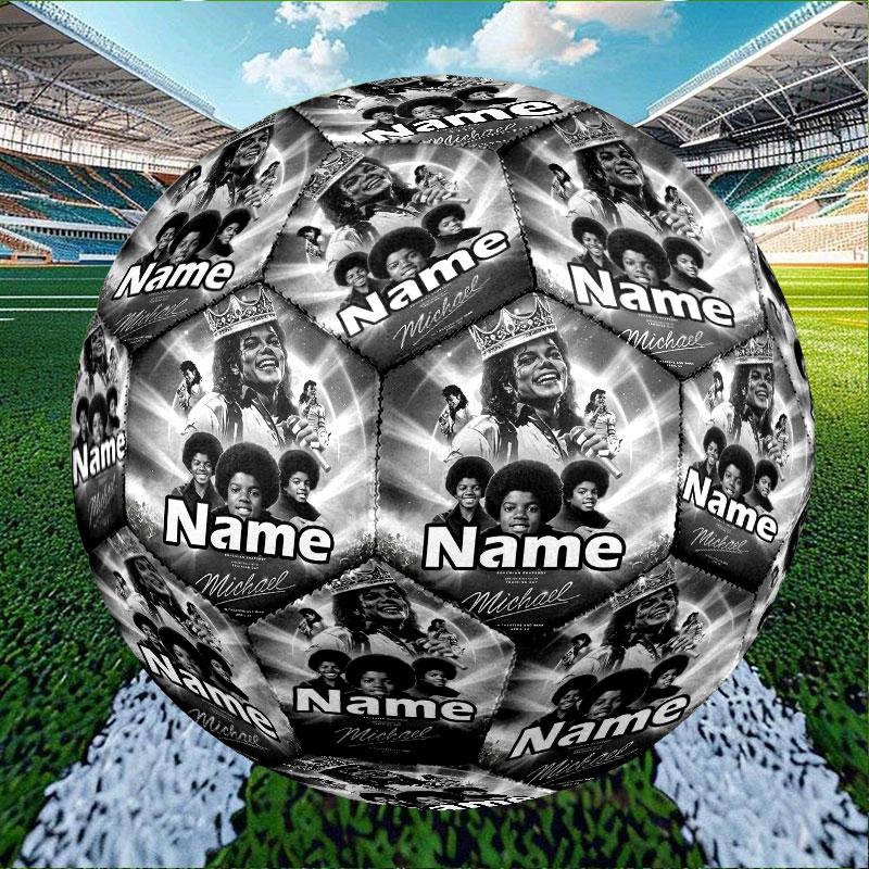 Custom Name Personalized Michael Jackson Print Size 5 Soccer Ball Training & Match Football, for Team, Kicking, Gift for Football Enthusiasts
